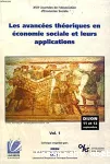 Les avancées théoriques en économie sociale et leurs applications. XVIIe journées de l'association d'économie sociale (vol. 1).
