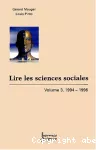 Lire les sciences sociales 1994-1996. Volume 3.